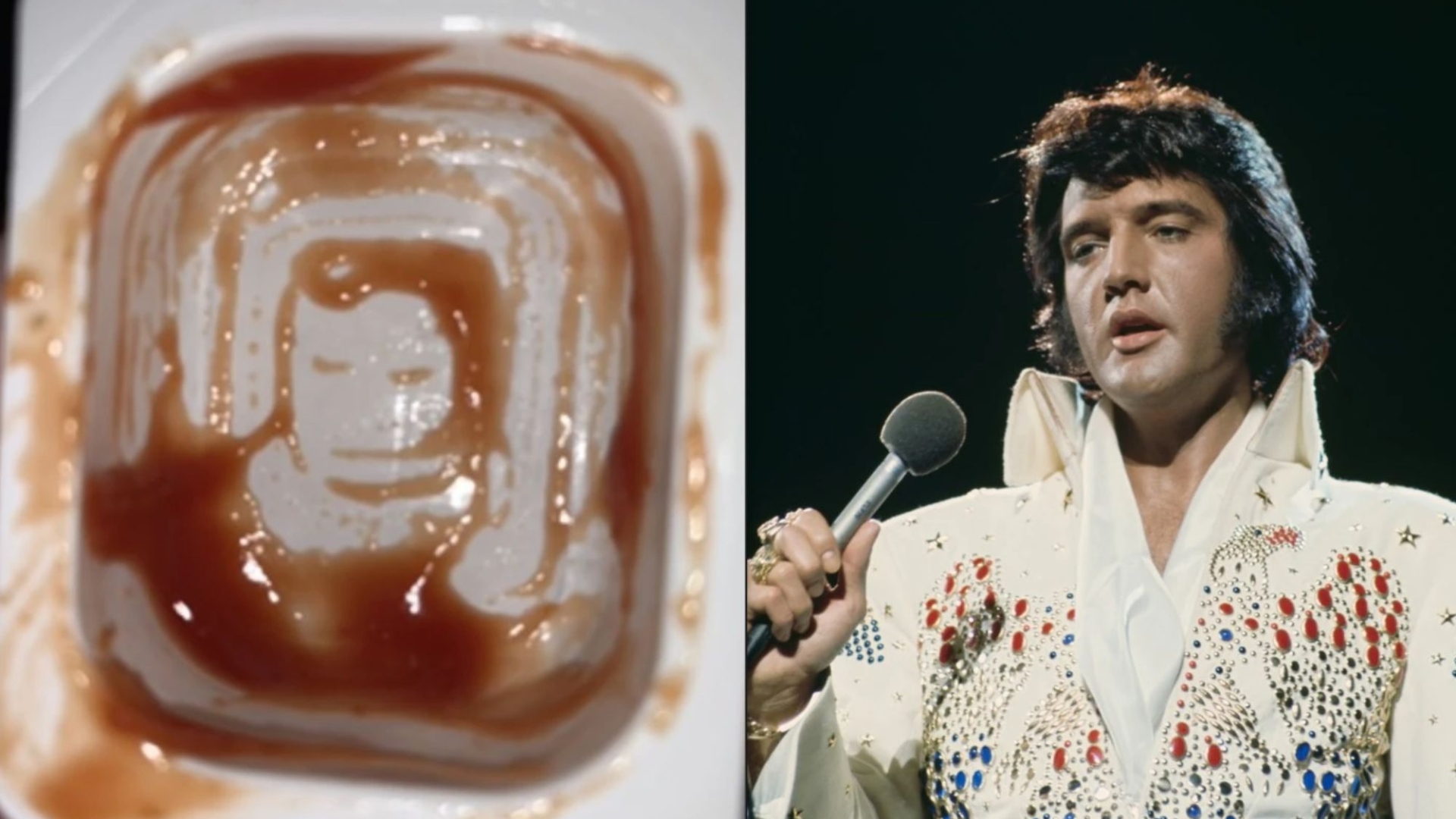 I was stunned to see Elvis' face in my pot of McDonald's ketchup