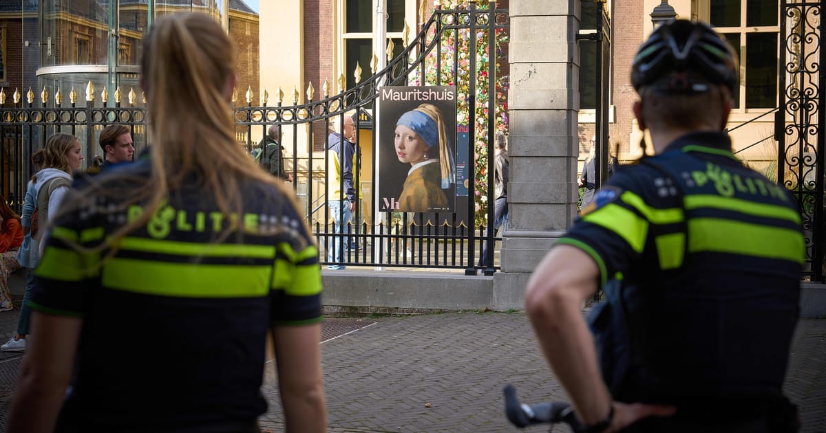 Art attack! Climate activist glues own head to famous Vermeer painting
