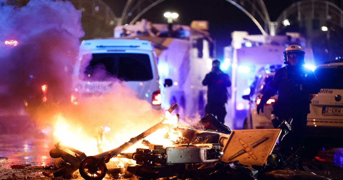 Rioting in Brussels after Belgium loses World Cup match to Morocco