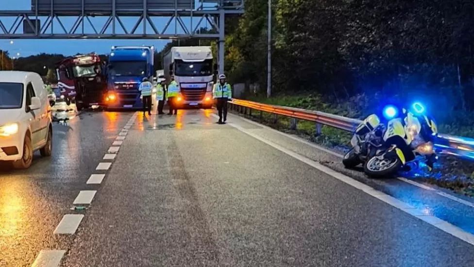 Just Stop Oil protests: Airbags saved motorbike officer hurt on M25