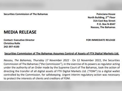 Securities Commission of The Bahamas assumes control of all FTX digital assets