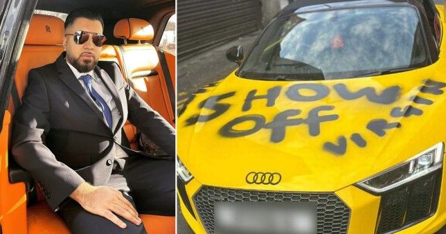 'Show off virgin' spray-painted over 20-year-old millionaire's yellow Audi