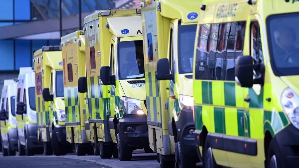 Ambulance staff on strike in England and Wales