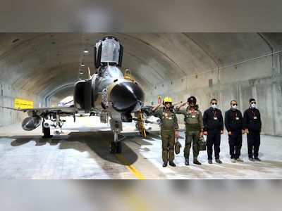 Iran reveals an underground air force base, IRNA says