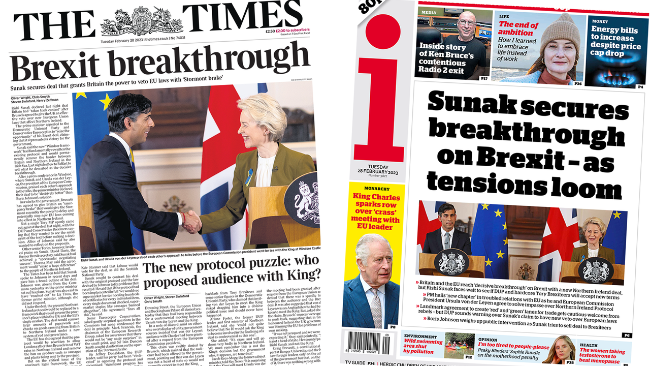 Newspaper headlines: PM hails 'Brexit breakthrough' but 'tensions loom'