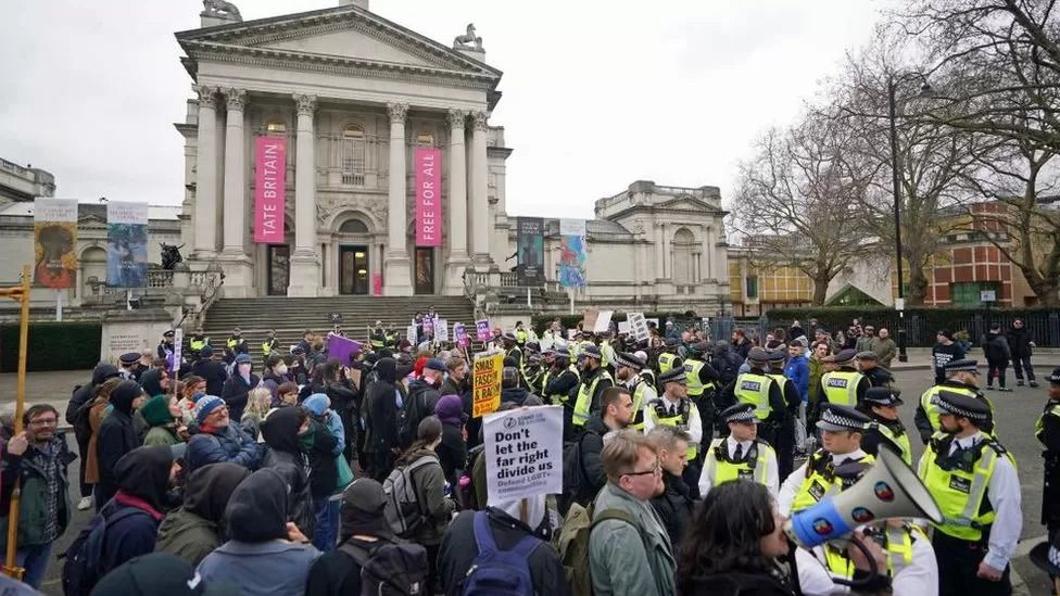 Protest at Tate Britain over drag queen children's story event