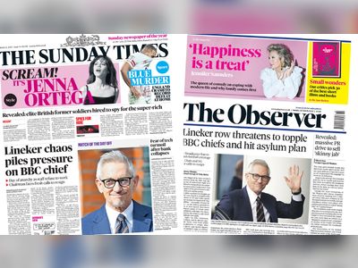 Newspaper headlines: Lineker 'chaos' pressures BBC chiefs and asylum plan
