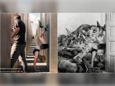 Artist shows why Holocaust selfies are so ridiculous