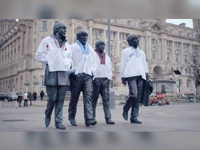 Eurovision 2023: Beatles statue clad in Ukrainian clothing