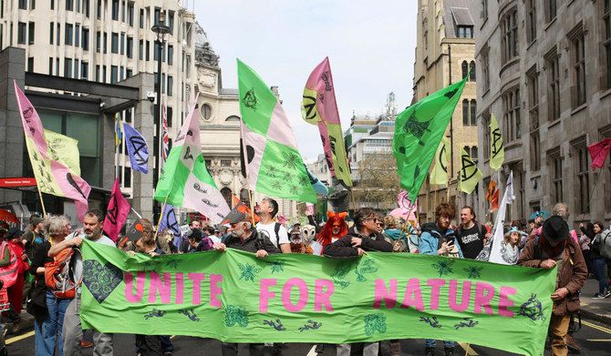 Thousands rally outside British Parliament in biodiversity protest