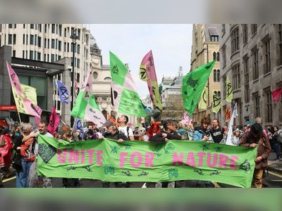 Thousands rally outside British Parliament in biodiversity protest
