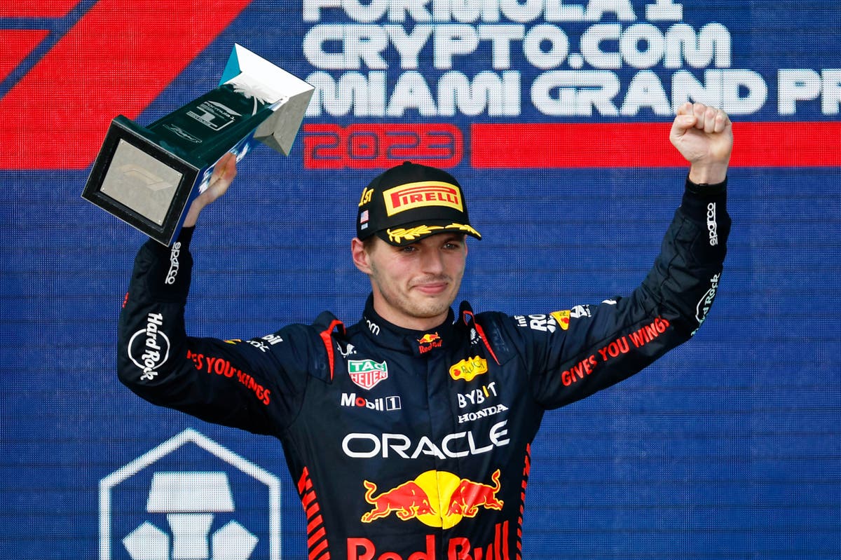 Max Verstappen climbs from ninth to win Miami Grand Prix for another Red Bull one-two