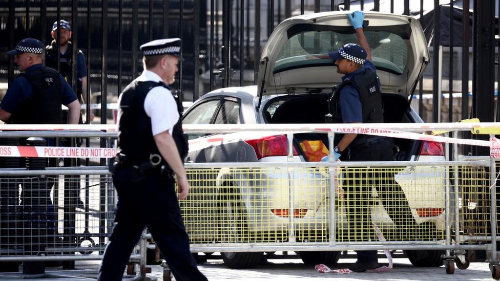 Man Arrested for Child Pornography Charges After Crashing into Downing Street Gates