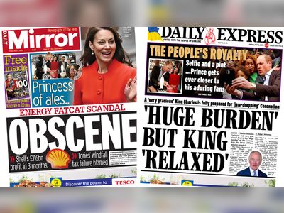 Newspaper headlines: 'Obscene' energy profits and King still 'relaxed'