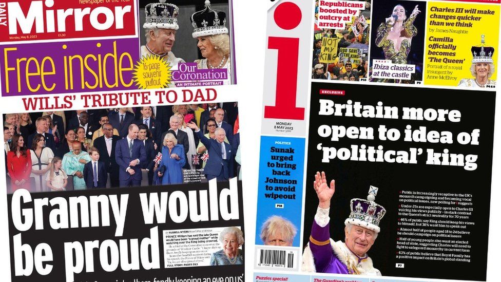Newspaper headlines: William's pride in 'Pa' and UK open to 'political' King