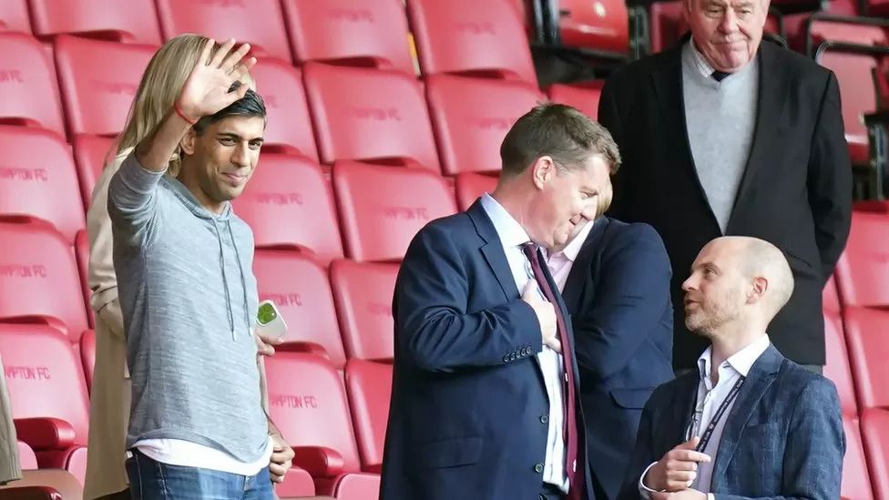 Prime Minister Rishi Sunak sees Southampton relegated from Premier League