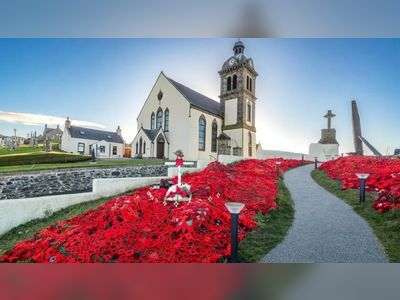 Thousands of knitted poppies in Macduff Remembrance display